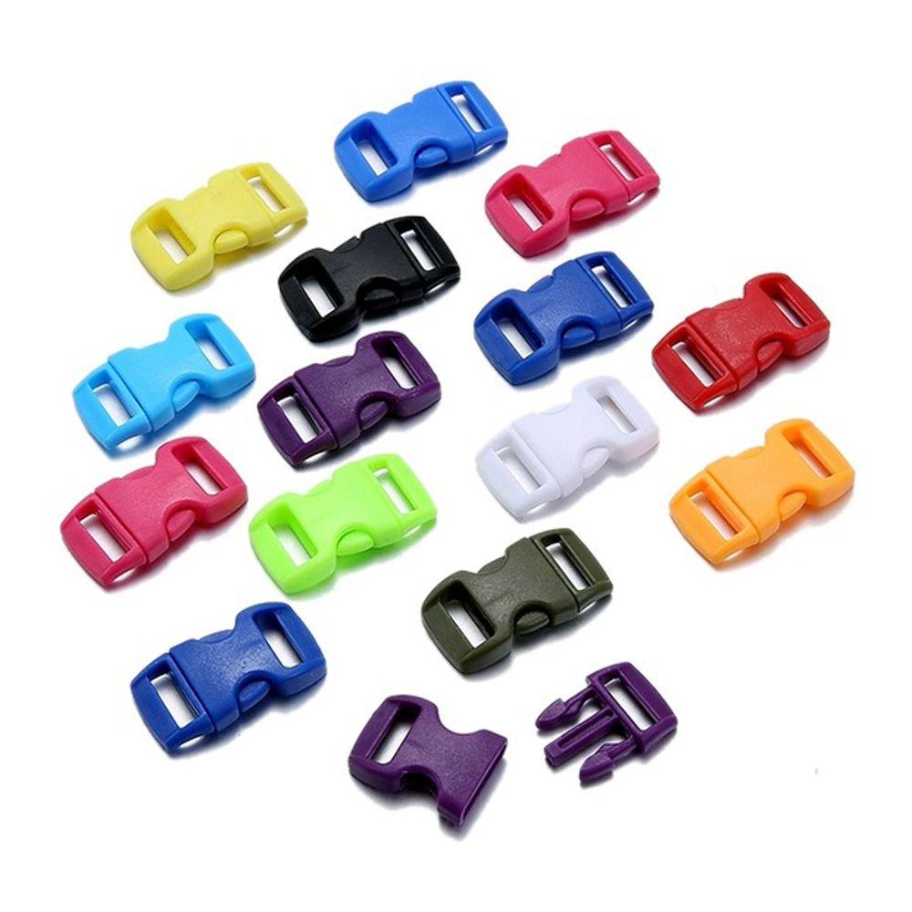 DIY Plastic Bracele Parachute 10mm 3/8" Side Release Buckle Outdoor Camp Paracord Webbing Strap