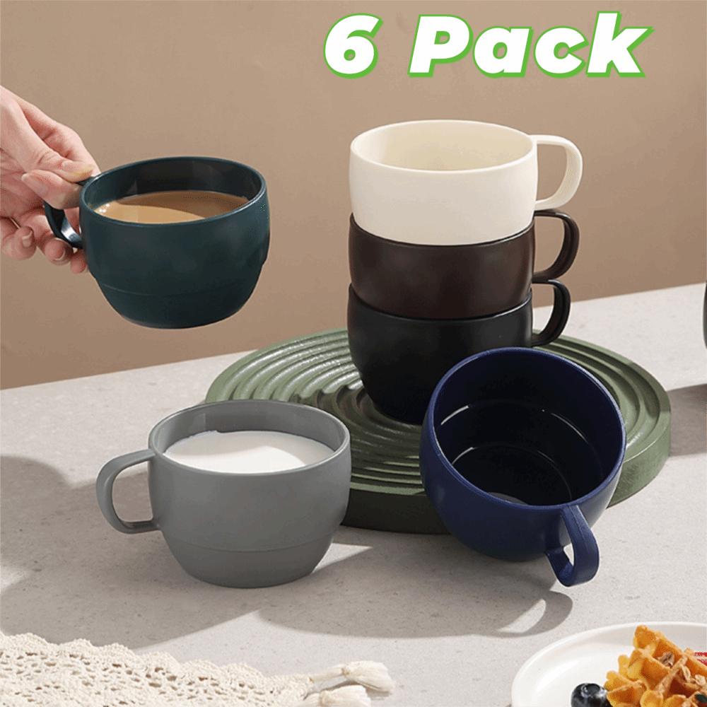 6PCS Microwave-safe Plastic Coffee Cup Thickened Family Tea Cup Durable Drink Cup  Kindergarten