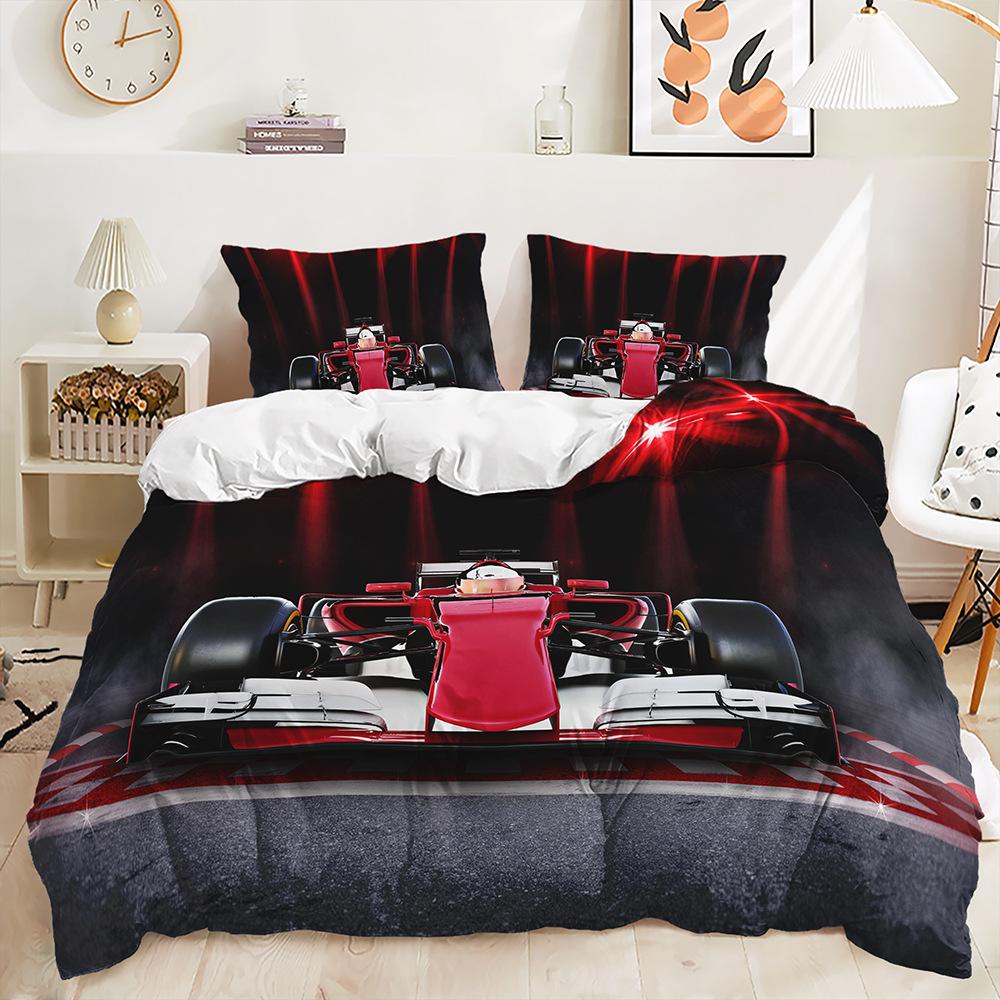 Bed Three-Piece Construction Car Racing Game Quilt Cover 3D Digital Printing Kit