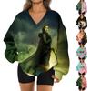 Women's Loose And Comfortable V-neck Sportswear Long-sleeved Sweatshirt Daily Matching Clothes