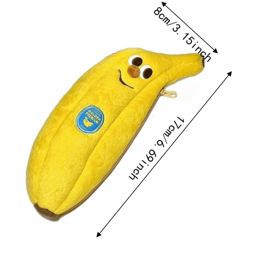 Creative Stationery Bag Cartoon Banana Pencil Pouch Plush Storage Bag Banana Pencil Case  Kids Gift