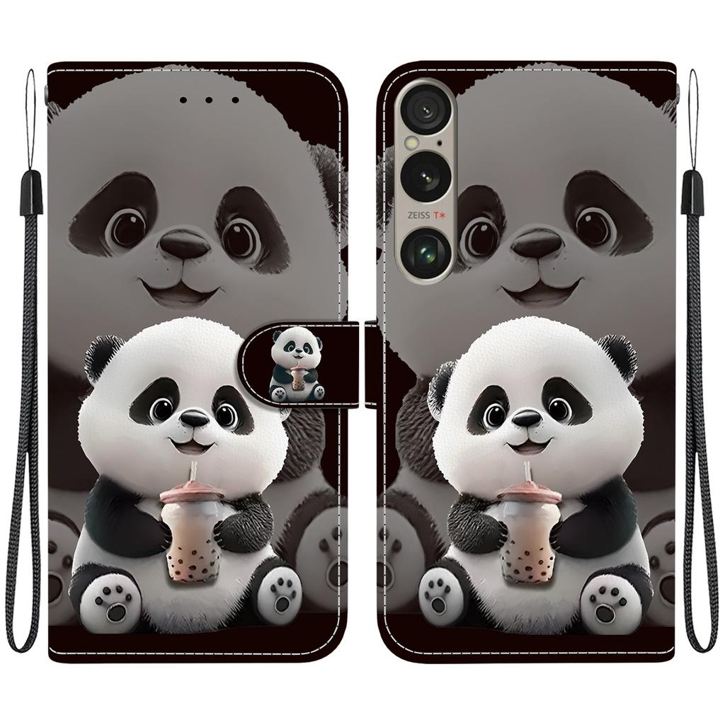 Чехол-книжка из искусственной кожи ручной работы для Sony Xperia 1 VI, противоскользящая противоударная крышка с ремешком на запястье и дизайном в виде сердечка/розы/кошки