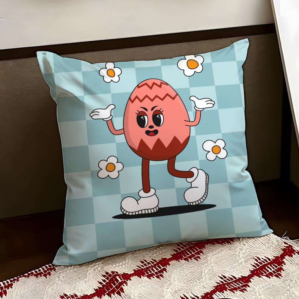 Easter Day Cushion Cover Reversible Soft Durable Pillow Cover Home Car MultiScene Use for Daily Comfort