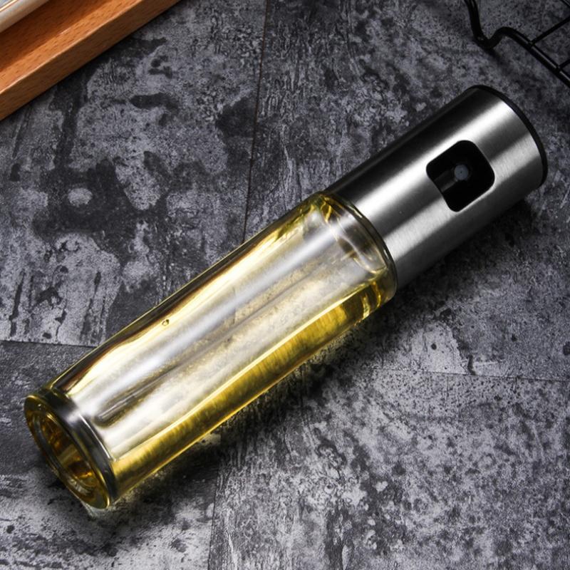 Kitchen Oil Kettle Spray Sprayer Oil, Vinegar, Sauce Glass Dispenser Bottle 200 Ml Capacity