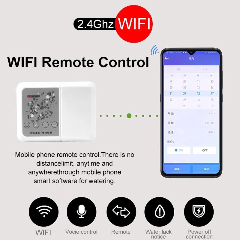 Система автоматического микрокапельного полива 4 В 1 WIFI с голосовым управлением DIY для сада с таймером, дождевальным распылением, умные наборы для самополива, управление через приложение