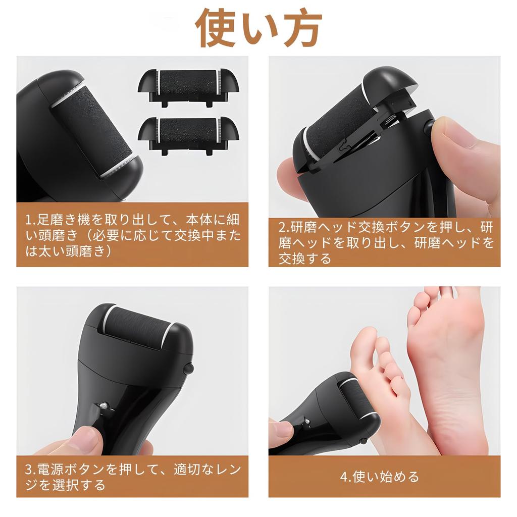 Coollooda Electric Callus Remover for USB 3 3 Electric Callus Roller for Dry and Wet LCD Battery Level Unisex Heels, Rechargeable, Rollers, Speeds,