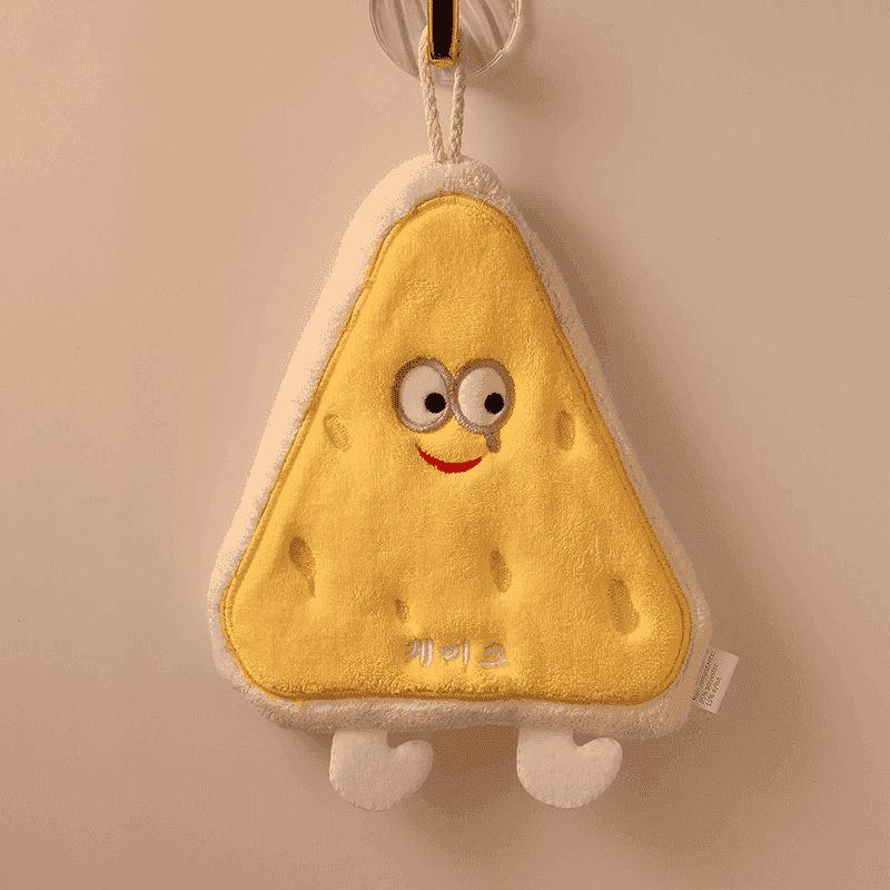 Милое мультяшное полотенце для вытирания рук, утолщенное, впитывающее, кавайное, мягкое полотенце с петлей для подвешивания, принадлежности для ванной комнаты