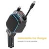 Car Bluetooth MP3 Player Lossless Sound Quality Double Retractable Cable Car Charger Fast Charge Automatic
