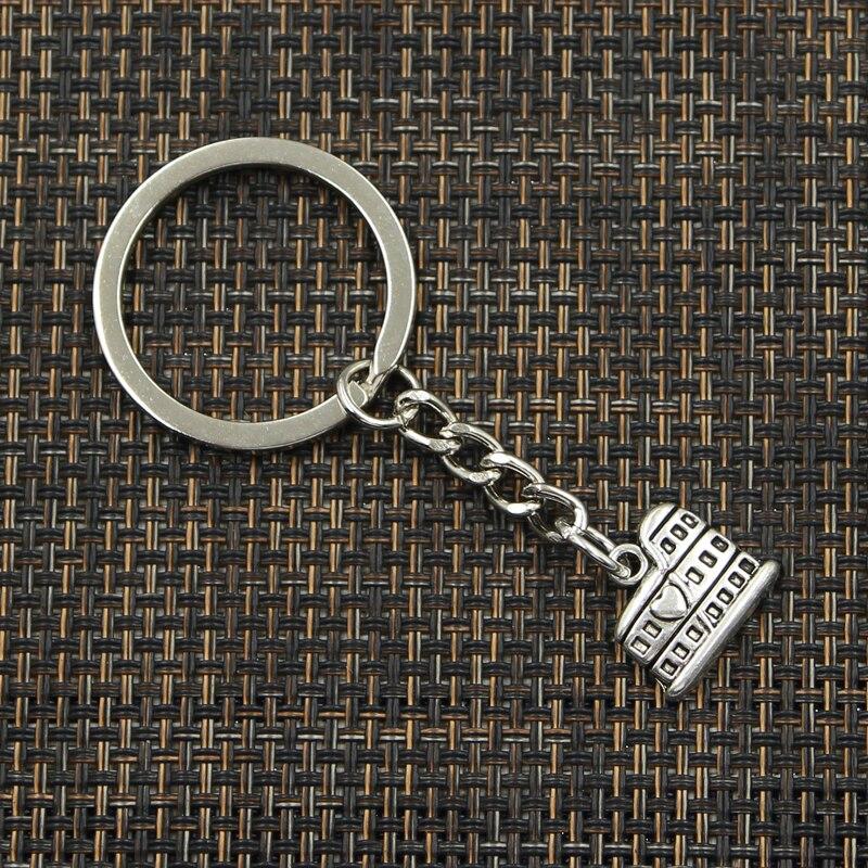 Fashion 30mm Key Ring Metal Key Chain Keychain Jewelry Antique Plated Roman Colosseum Rome Italy 16x13mm Pendant