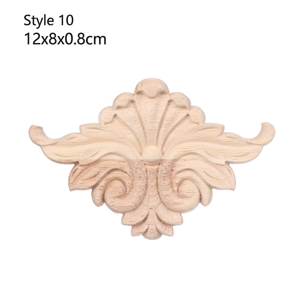 Furniture Parts Woodcarving Decorative Corner Appliques Frame Wood Carved Wooden Figurines Crafts