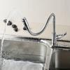 KAWAL Modern Single Lever Chrome Finish Kitchen Tap Flexible Pull Out Single-Tube Cold Water Basin Taps Sprayer Kitchen Faucet