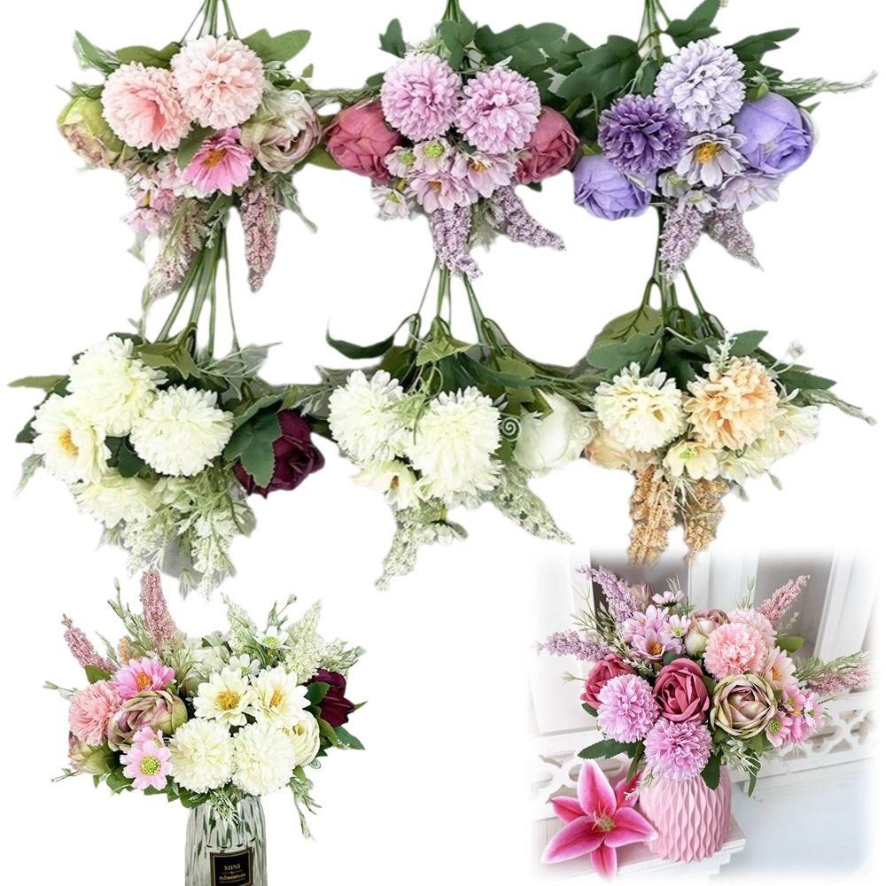 DIY Craft Artificial Rice Ear Home Decoration DIY Silk Fake Flower Bride Bouquet Home Decor Artificial Rose Bouquet