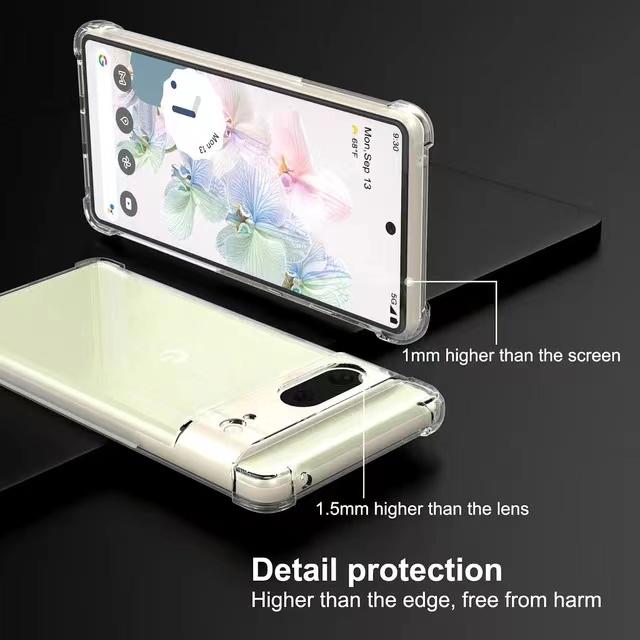 Ультратонкий противоударный прозрачный чехол для Google Pixel 6 7 8 Pro 6A 7A 8A Прозрачный ТПУ силиконовый мягкий чехол-накладка