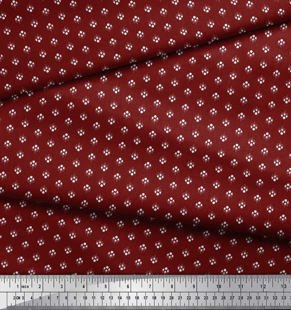 Soimoi Japan Crepe Satin Fabric Dot & Ikat Small Motif Shirting Print Fabric by the Metre 42 Inch