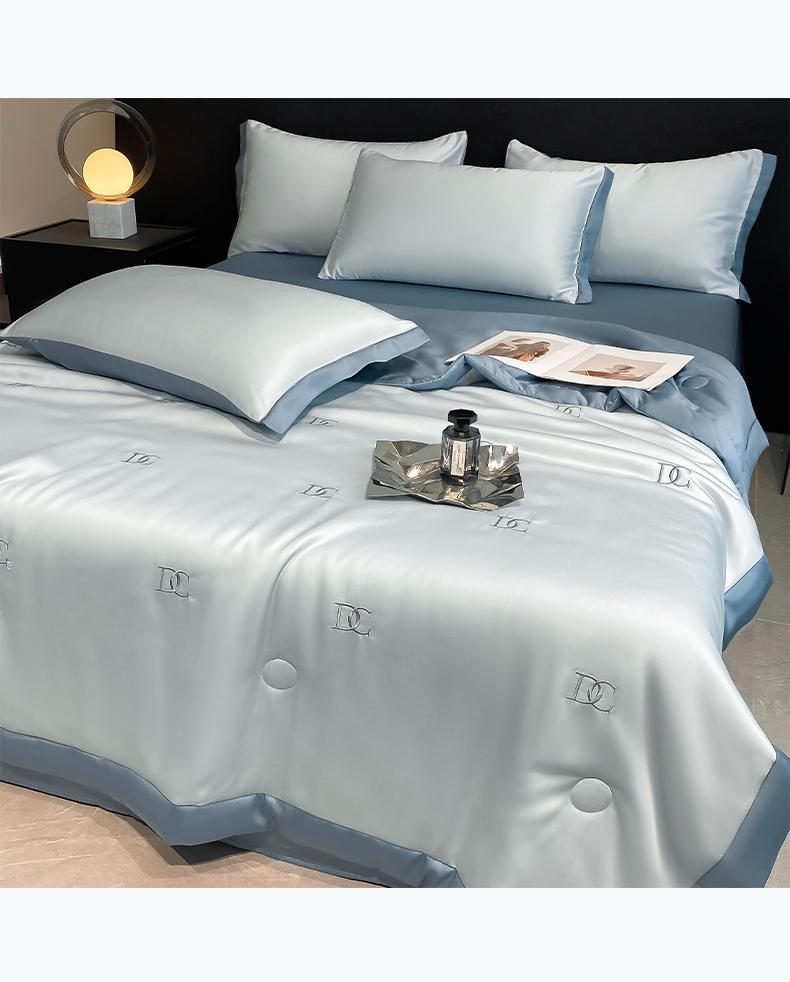 Mei Yun Ge Full Embroidery Series Water Washed Ice Silk Summer Quilt