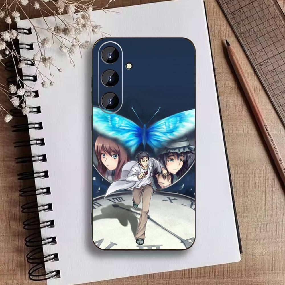 Чехол для телефона A-Okabe Rintaro STEINS DATE для Samsung Galaxy A73, 21, 22, 32, 71, 53, 52, 51, 80, 5G, Мягкий черный чехол