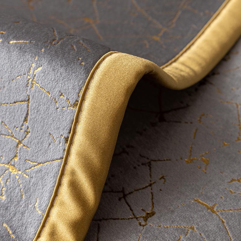 Gold Edged Leather Universal Sofa Cover Modern High-grade Sofa Cushion Non-slip Anti Chair Pad Satin Edging Recliner Cover Towel