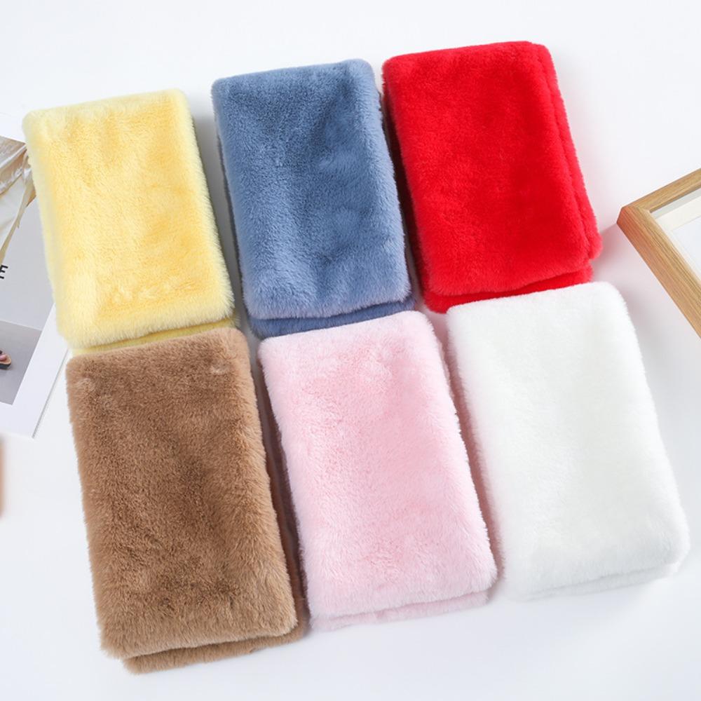 Winter Warmer Girl Faux Rabbit Fur Plush Solid Color Neck Warmer Warm Scarf Cross Scarf Plush Scarf
