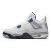 Детские кроссовки Air 4 Retro GS Midnight Navy Белый Светло-Дымчато-Серый Огненно-Красный 408452-140