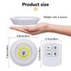 3W Super Bright Cob Under Cabinet Light LED Wireless Remote Control Dimmable Wardrobe Night Lamp Home Bedroom Closet Kitchen