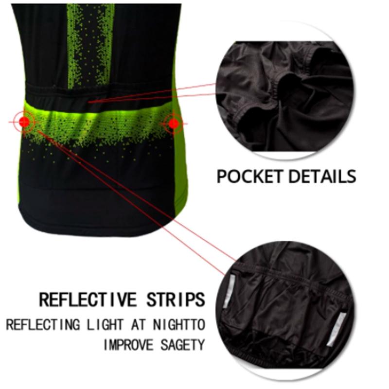 Зимняя термофлисовая одежда для велоспорта с длинными рукавами, мужской флуоресцентный зеленый велосипедный трикотаж, костюм для езды на велосипеде, горный велосипед, комплект из джерси с нагрудником и брюками