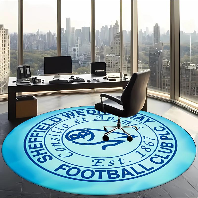 Sheffield Wednesday Fc (5) Round Office Rug Decorative Floor Rug for Office Bedroom Living Room and Home Space