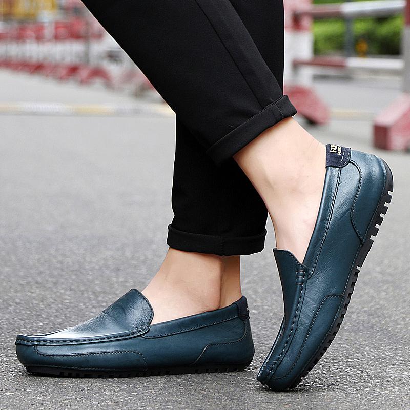 Высококачественная модная мужская кожаная обувь, повседневные туфли-лодочки, мужская обувь для вождения автомобиля