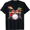 Рождественская Забавная Рождественская Барабанщик Музыкант Рождественский Барабанщик Футболка