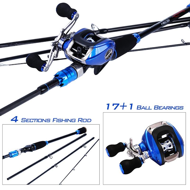 Комбинированные удочки и катушки для наживки Casting Rod и катушка Baitcaster 18BB Снасти для ловли окуня
