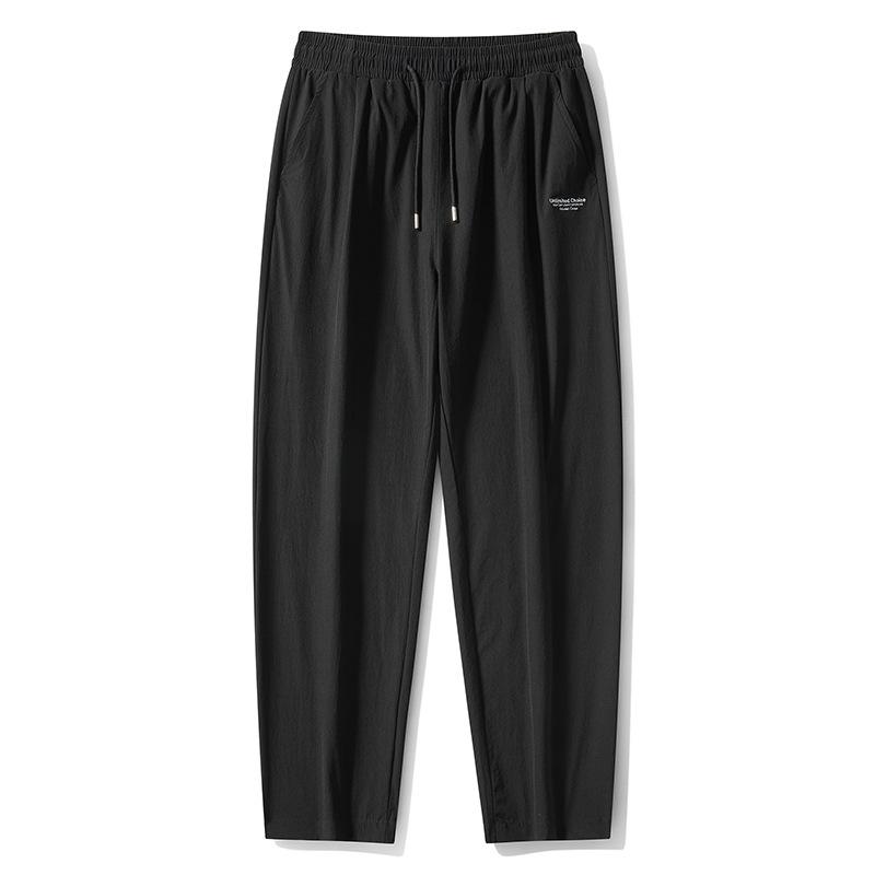 Dm спортивные брюки мужские черные большие размеры прямые свободные повседневные брюки большие размеры завязывающиеся на щиколотке брюки