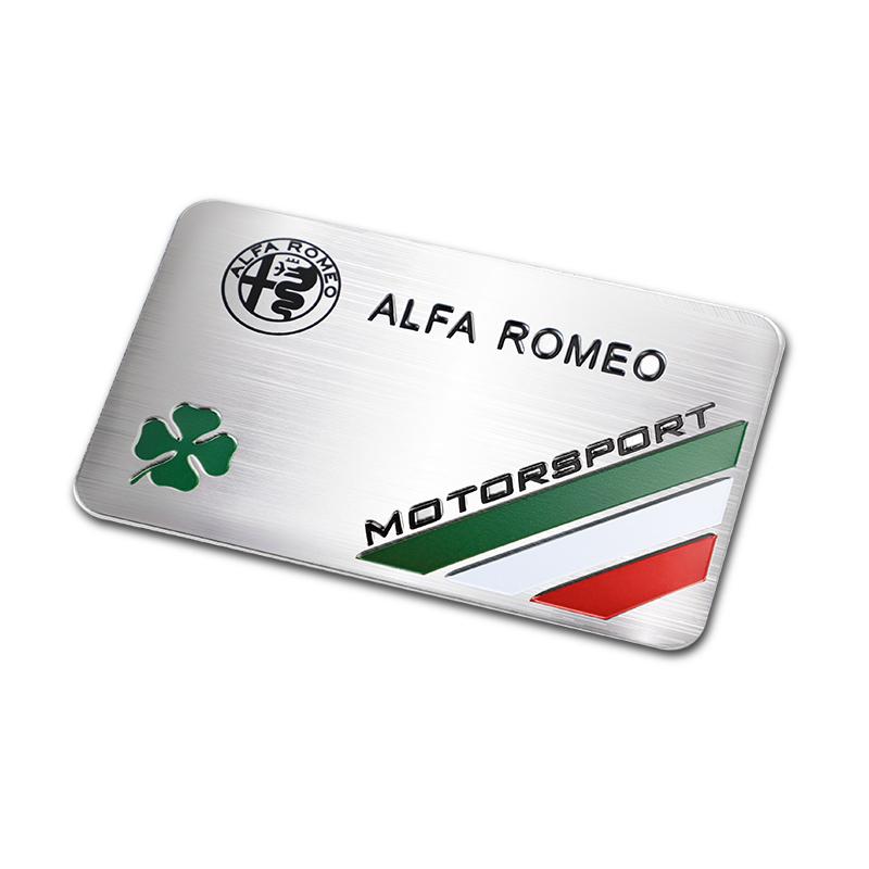 RZUD8 Car Stickers 3D Aluminum Auto Logos Stickers For Alfa Romeo 4C 159 Spider Giulia Giulietta 156 Tonale Car Body Decoration Paster