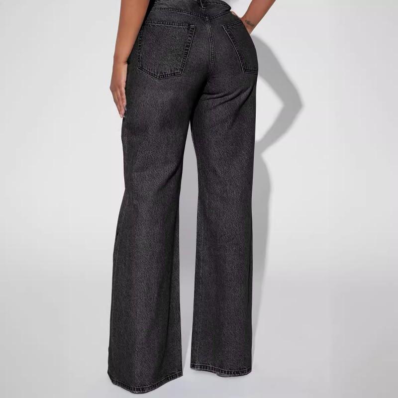 Vintage Loose Non-Stretch Wide-Leg Jeans Women Fall Winter Size S-3XL
