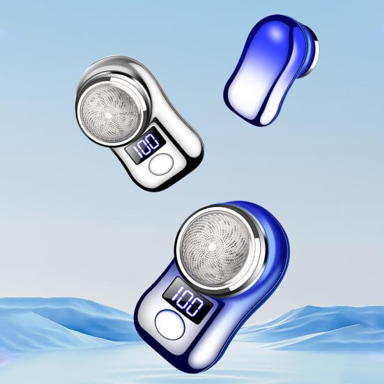 Портативная электробритва со светодиодным дисплеем батареи USB перезаряжаемая водонепроницаемая мини-путешествующая мужская роторная бритва беспроводной инструмент для удаления волос, триммер для бороды