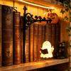 Ретро-лампа для уголка для чтения, фонарь для библиотеки, лампа для книжной полки, винтажный металлический светодиодный ночник для декора книжного уголка, аксессуары для комнаты в стиле Dark Academia, Призрак