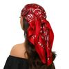 Head Scarf Women Luxury Brand Square 90*90cm Silk Foulard Satin Bandana Cheveux Soft Neckerchief Hijab Hair Scarves For Ladies