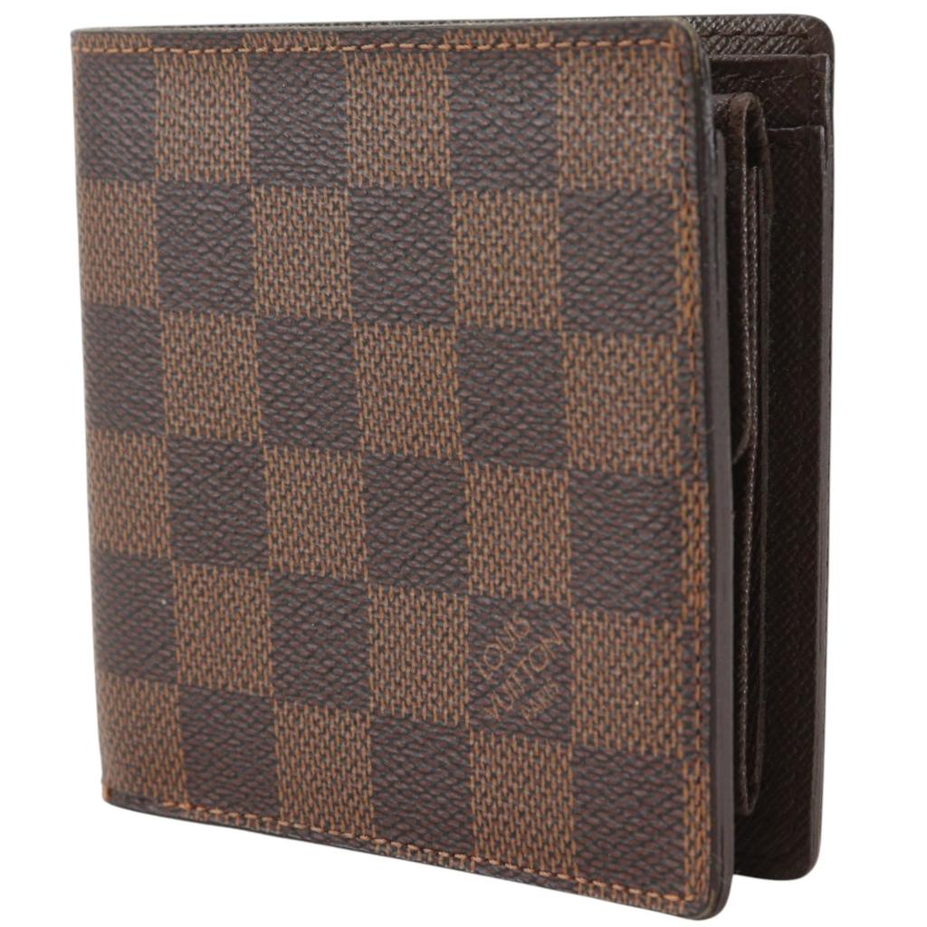 Louis Vuitton Кошелек Marco Bi-Fold N61675 Коричневый холст Damier мужской Б/У