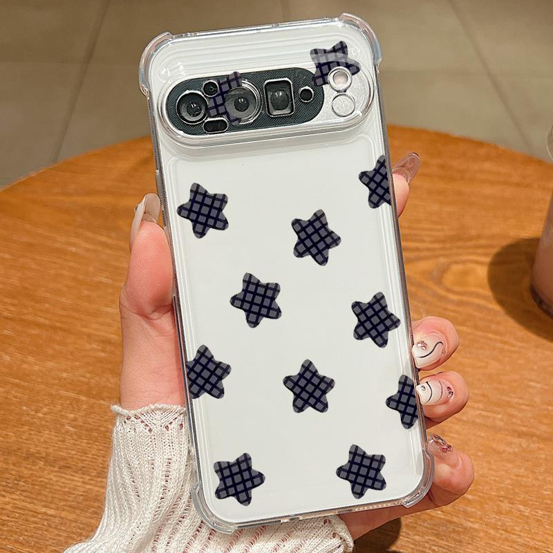 Современный яркий чехол со звездами для Google Pixel 9 Pro XL 9A, противоударный, из ТПУ и силикона, прозрачный, мягкий