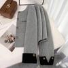 Women's Round Neck Double-Faced Wool Blend Jacket
