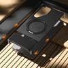 For Samsung Galaxy S24 Ultra Magnetic Case with Kickstand Borderless PU+Metal Drop Proof Phone Back Cover