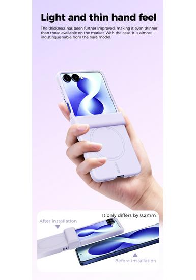 Магнитный чехол-скин для Samsung Z Flip 8, складной, с шарниром 3-в-1 и покрытием из поликарбоната с распылением краски