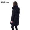 Jinyujie Women's Thickened Hooded Mid-Length Down Jacket