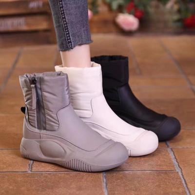 Botines Para Mujeres Женская обувь Противоскользящие мягкие подошвы зимние ботинки Simplicity универсальные теплые хлопковые плюшевые ботильоны кроссовки для девочек