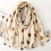 88*180cm Dot Print Women Viscose Scarf Summer Beach Shawl Cotton Linen Feeling Tassel Pashmina Muslim Hijab Wrap Lady