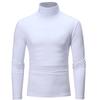 Men Casual High Neck Long Sleeve T-shirt Solid Color Slim Fit Pullover Undershirt Thermal Base Shirt