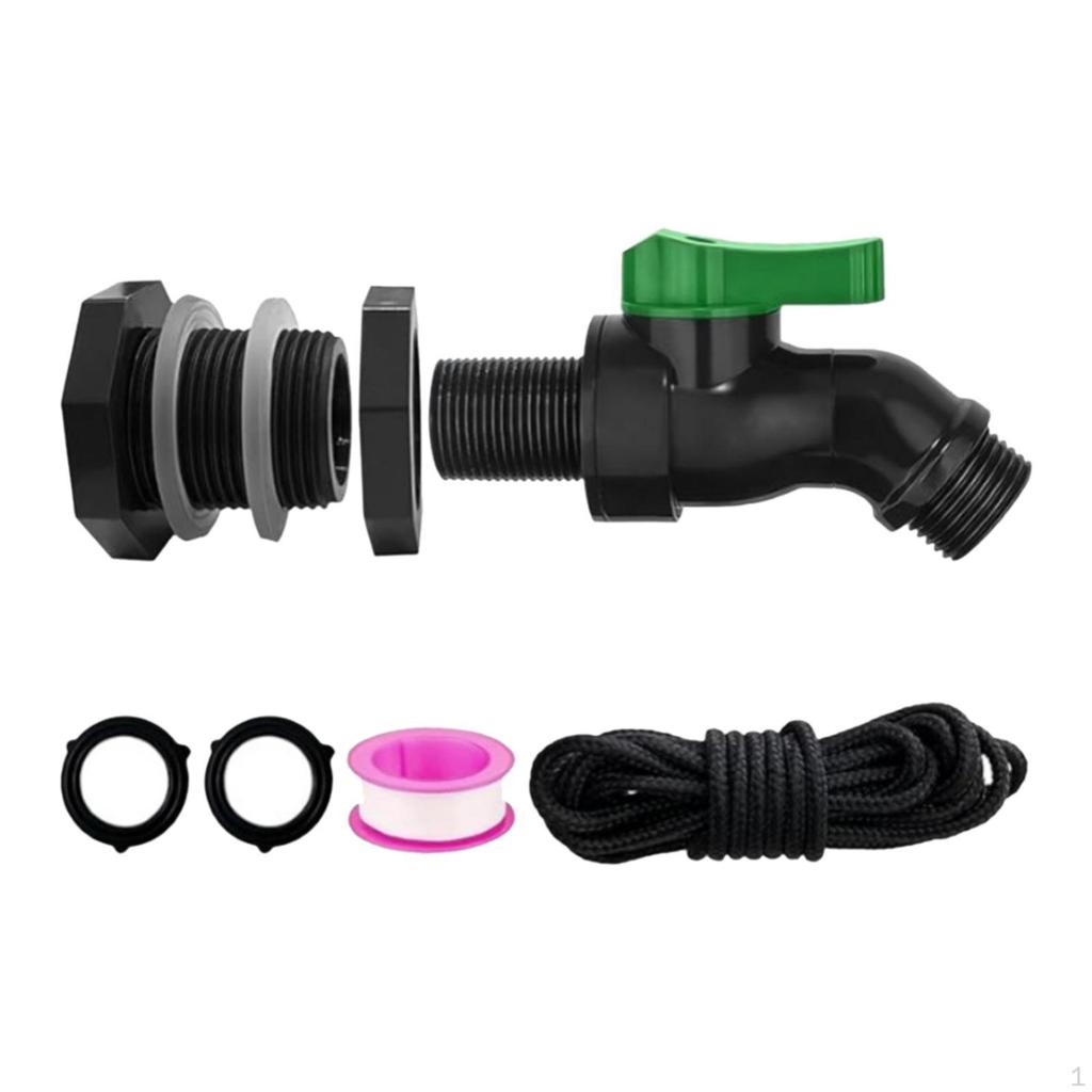 Комплект крана для дождевой бочки, клапан 3/4 дюйма, прочный соединитель, комплект садового переключателя воды.
