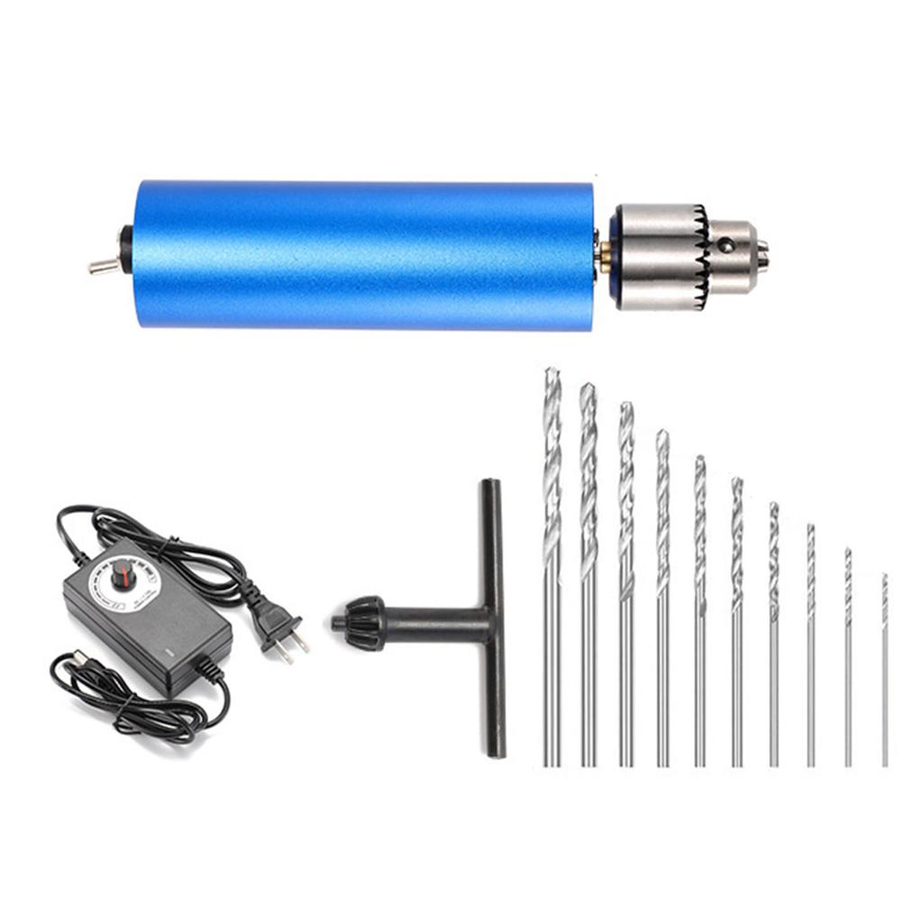 Mini Electric Grinder Set Stepless Speed Regulation Handheld Grinding Engraving Tool with 10 Drilling Bits Standard Kit