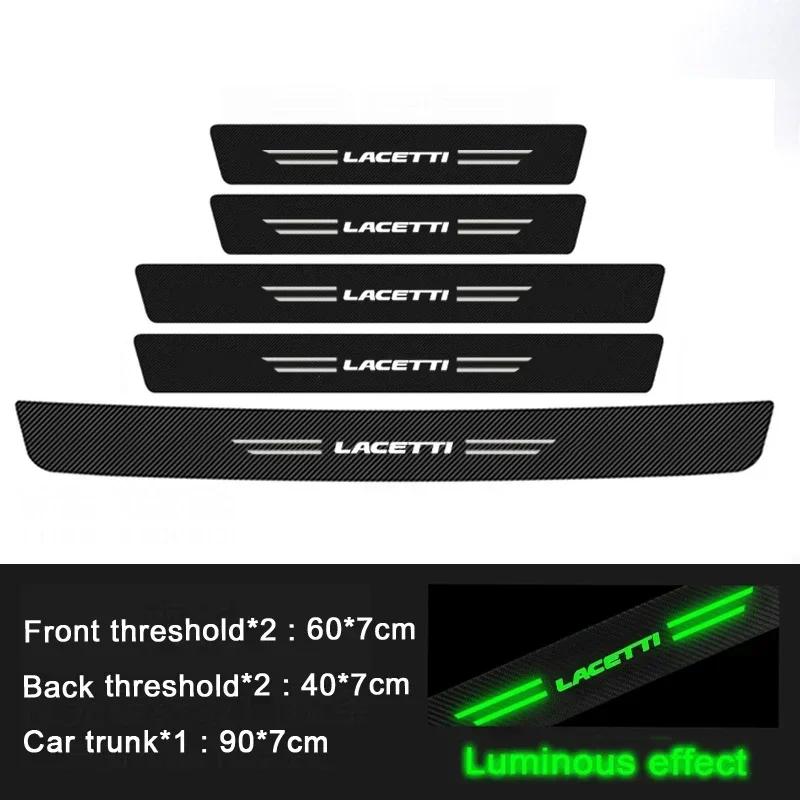 Luminous Car Door Sill Scuff Plate Waterproof Stickers For Chevrolet LACETTI Rear Trunk Bumper Anti-Scratch Protective Decals