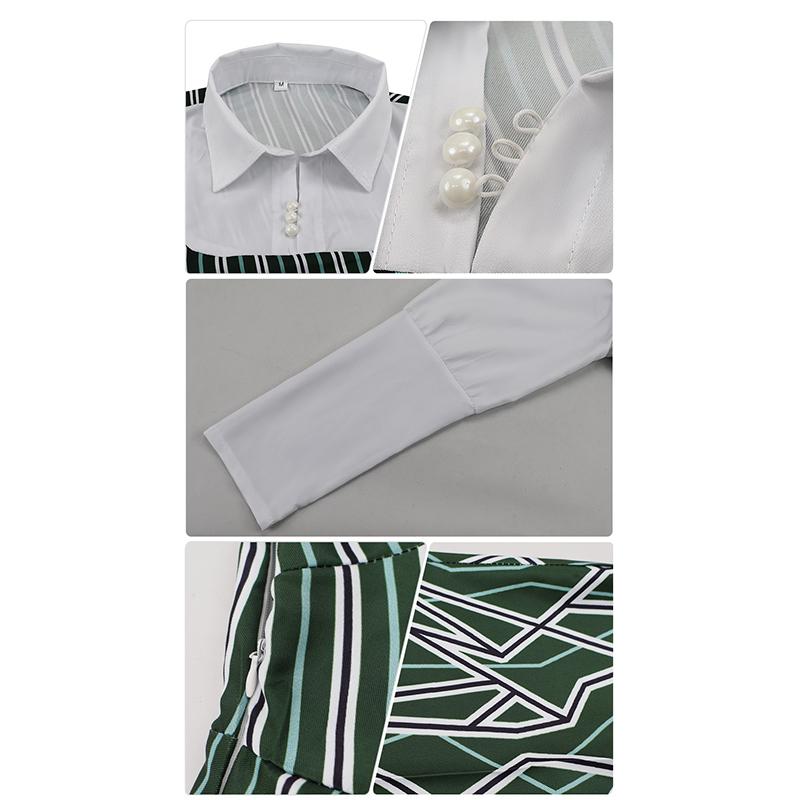 Wicked Cosplay Movie Nessarose Costume White Shirt Green Dress Full Set Medieval Dresses For Women Girls Theme Party Holiday