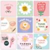 100PCS 6cm*6cm Gratitude Labels Multicolor Greeting Postcards Gift Thank You Cards Universal
