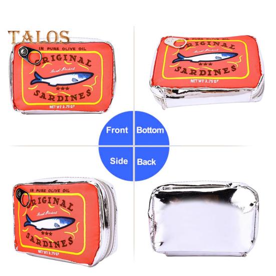 Консервированные сардины, косметичка, косметичка на молнии, косметичка для женщин, косметичка для ежедневных путешествий и деловых поездок